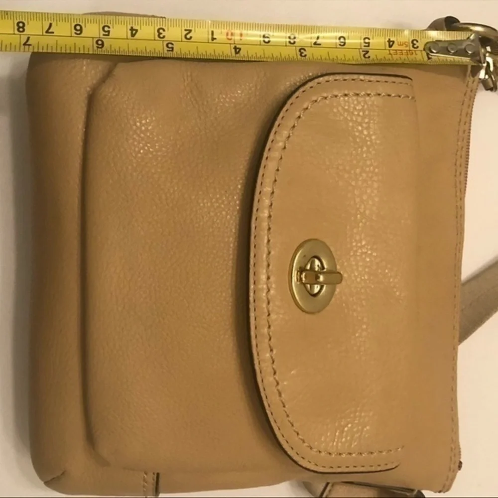 Coach front pocket turnlock leather crossbody bag